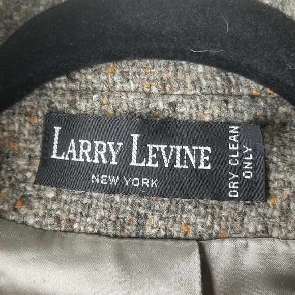 Vintage Larry Levine heather tweed bomber jacket button pockets women's 10-12 - Picture 6 of 16
